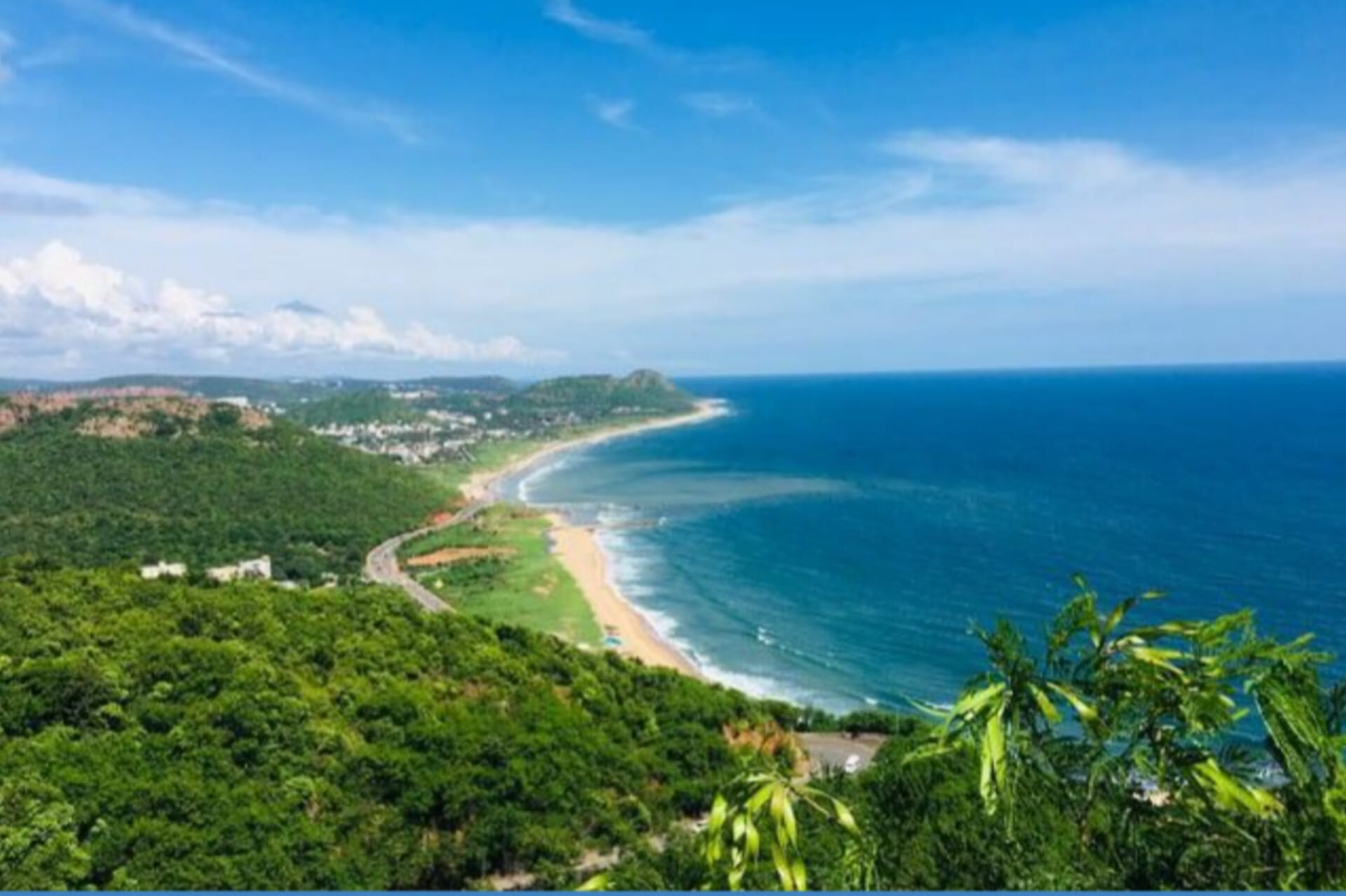 Sea water is blue and forest near the sea
