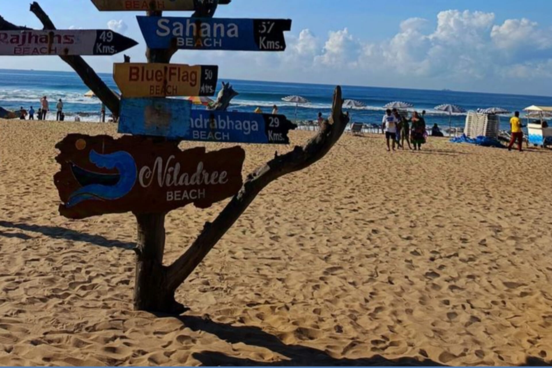 Some card boards on the block and sand are present Famous Indian Beaches